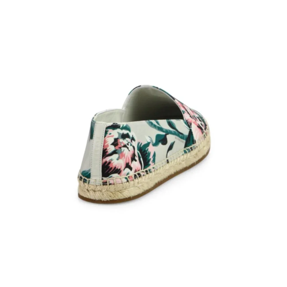 NIB Burberry Peony Rose Print Canvas Espadrilles
